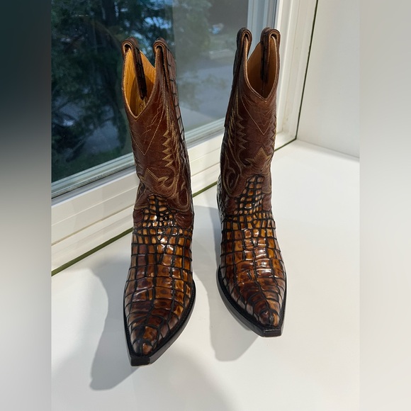 Old Gringo Aladin Brown and Tan Cowboy Boots 7 fits 6.5 - Picture 3 of 12